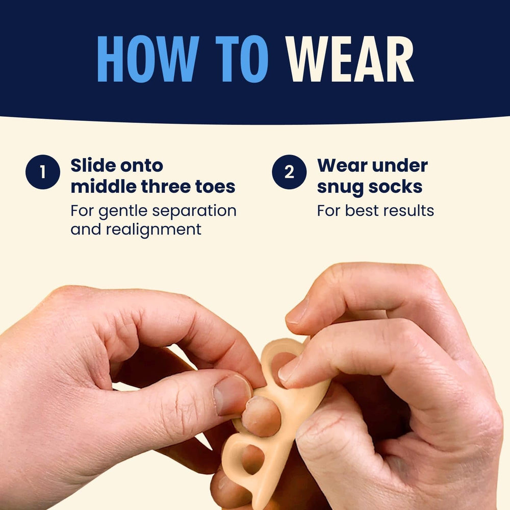 Dr. Frederick's Original all-day toe support fits into any shoe.