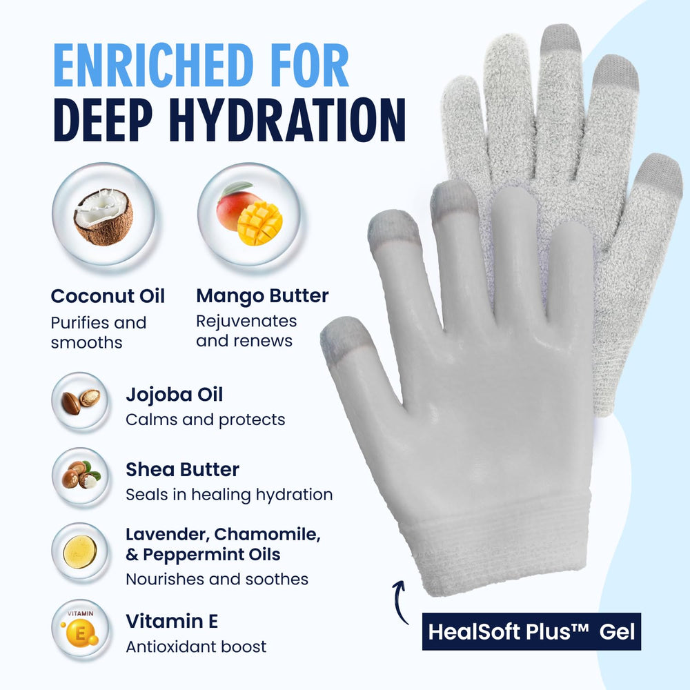 Guantes con aceite de jojoba Dr. Frederick's Original para nutrición suave de manos.