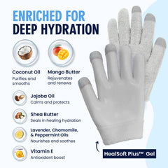 Guantes con aceite de jojoba Dr. Frederick's Original para nutrición suave de manos.