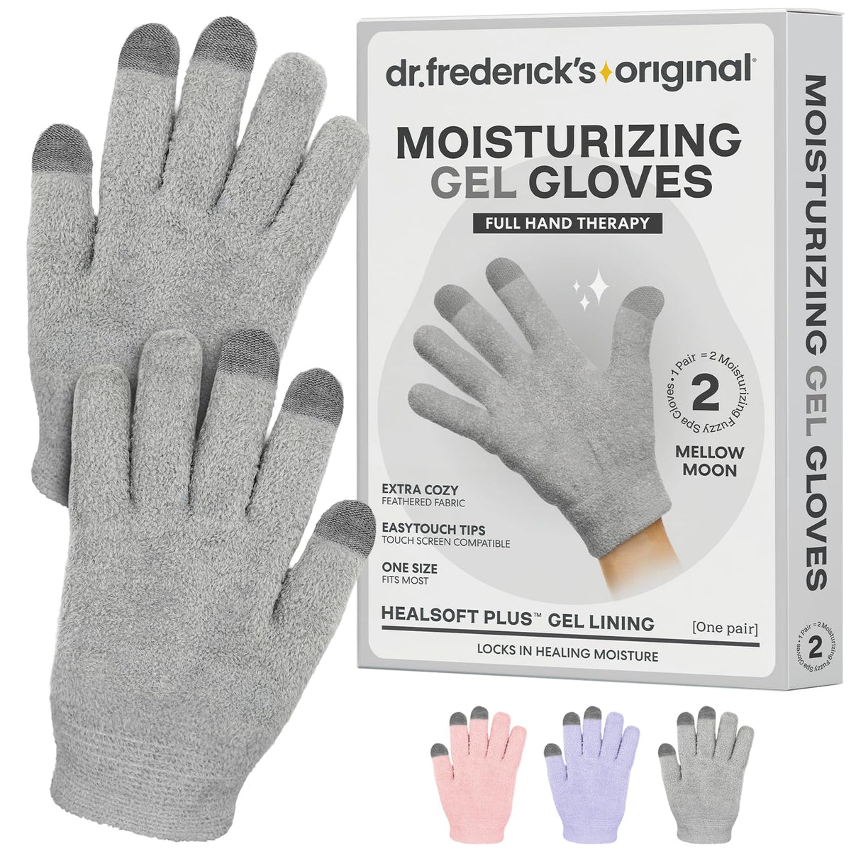 Guantes de gel Dr. Frederick's Original con mango manteca para hidratación profunda.