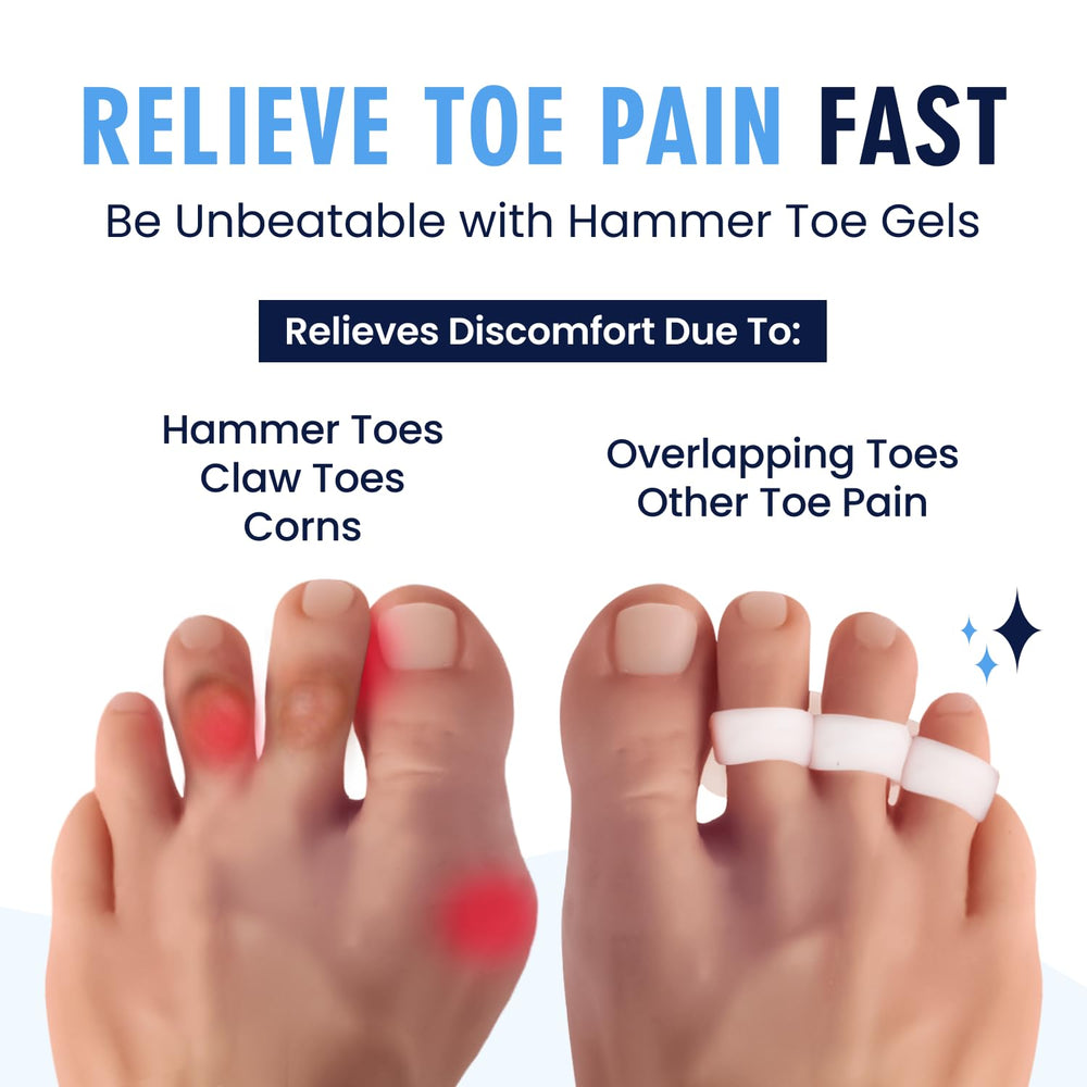 Two pairs of Dr. Frederick's Original Hammer Toe Corrector Gels for all-day wear.