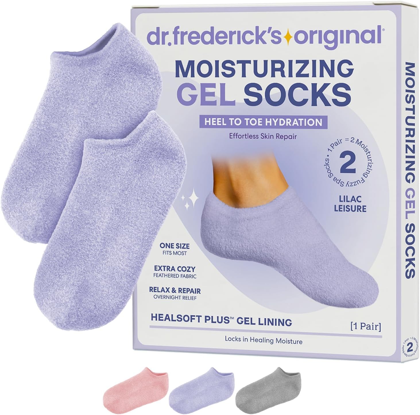 Dr. Frederick's Original medias gel hidratantes para pies, hidratación suave al uso