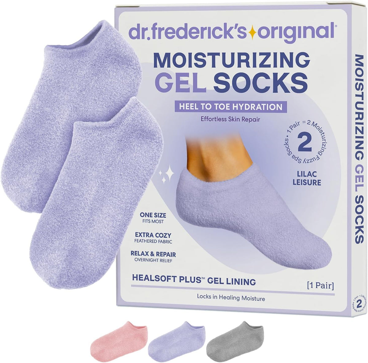 Dr. Frederick's Original medias gel hidratantes para pies, hidratación suave al uso