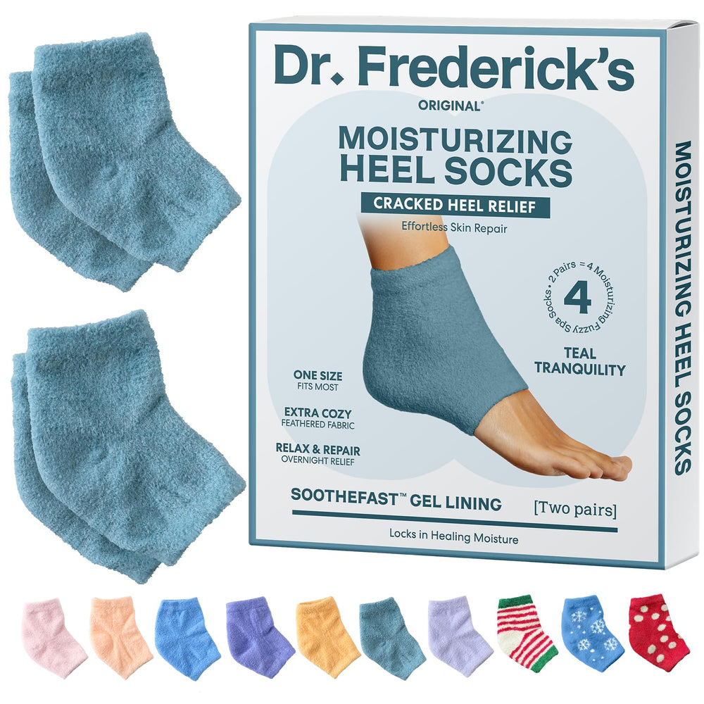 Dr. Frederick's Original medias hidratantes para talones agrietados con aceite de oliva suavizan.