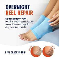 Worn at night for intensive hydration and softening of heels.