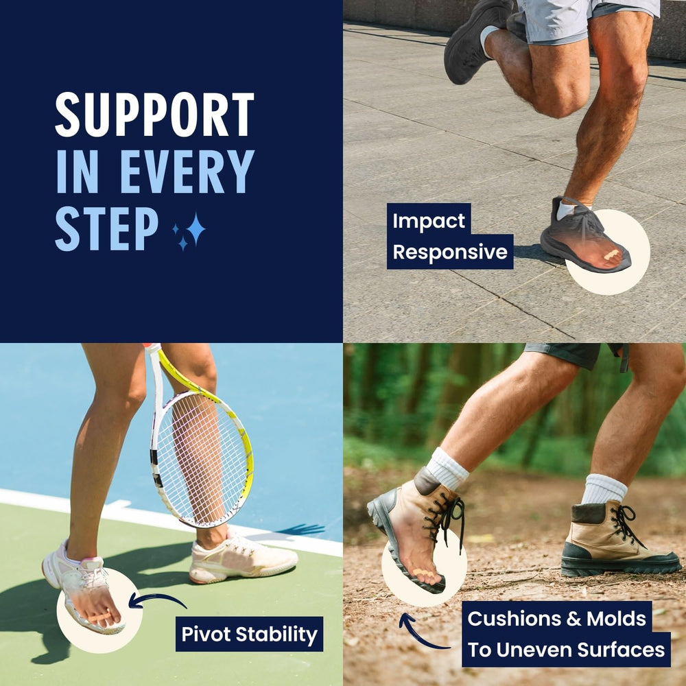 Dr. Frederick's Original three-loop design ensures secure toe fit and alignment.