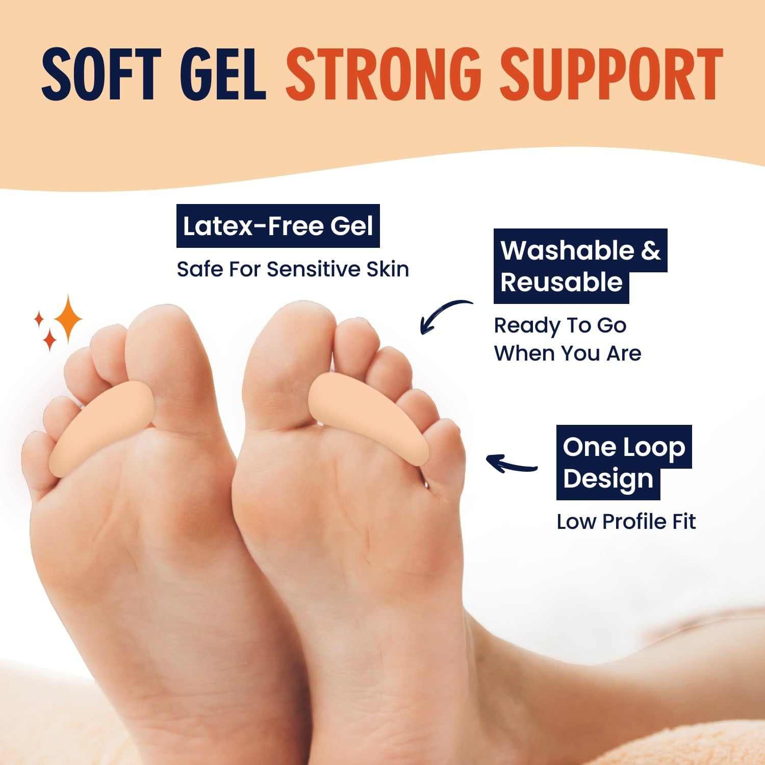 Dr. Frederick's Original toe-aligner gels feature ergonomic shape for natural alignment