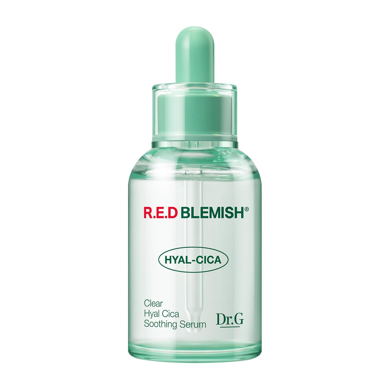 Dr. G R.E.D. blemish clear serum bottle for long-lasting hydration.