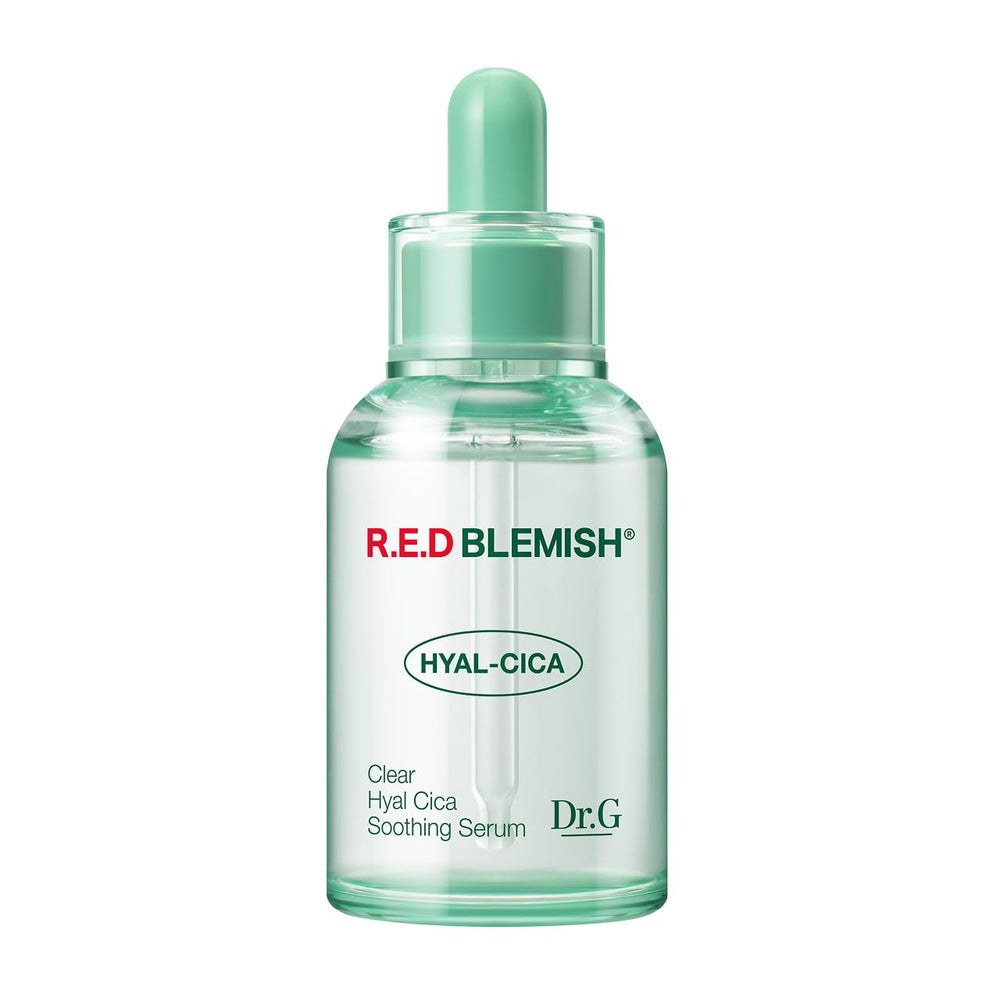 Dr. G R.E.D. blemish clear serum bottle for long-lasting hydration.