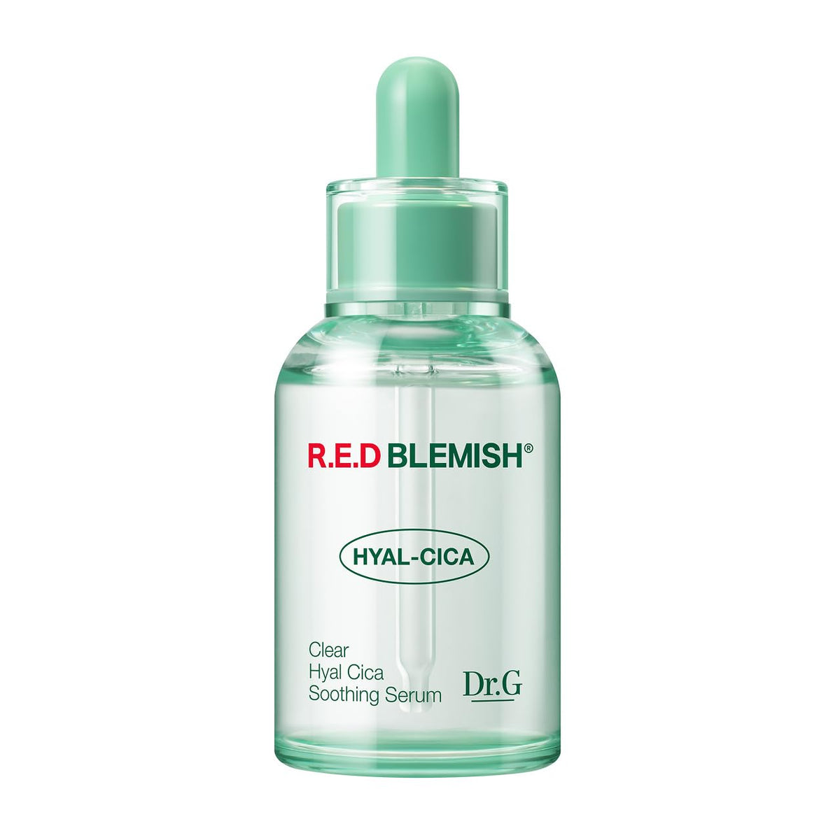 Dr. G R.E.D. blemish clear serum bottle for long-lasting hydration.