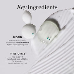 Biotin Rosemary Caffeine blend highlighted on packaging for scalp-friendly care.