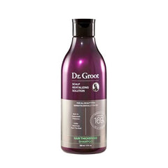 Dr. Groot Hair Thickening Shampoo bottle promoting fuller-looking roots.