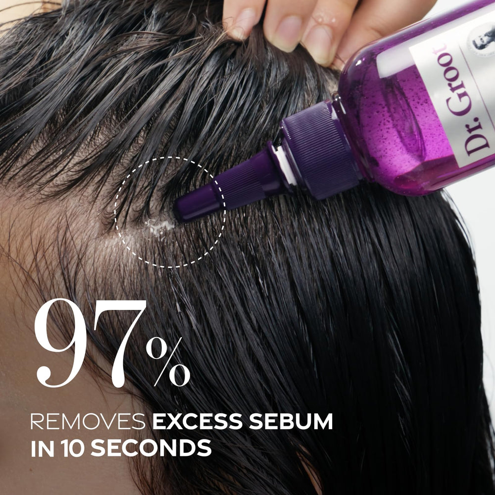 Dr. Groot Rosemary Oil and Niacinamide close-up for premium scalp care ingredients.