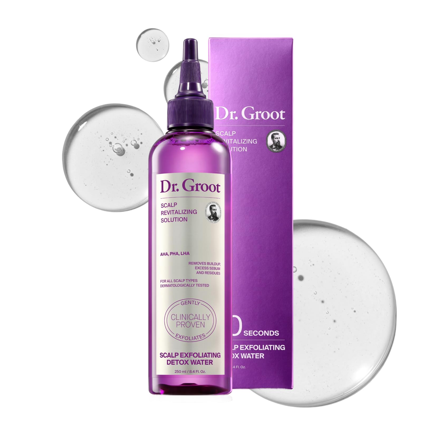 Dr. Groot Scalp Detox Water application shot highlighting refreshing cooling sensation.