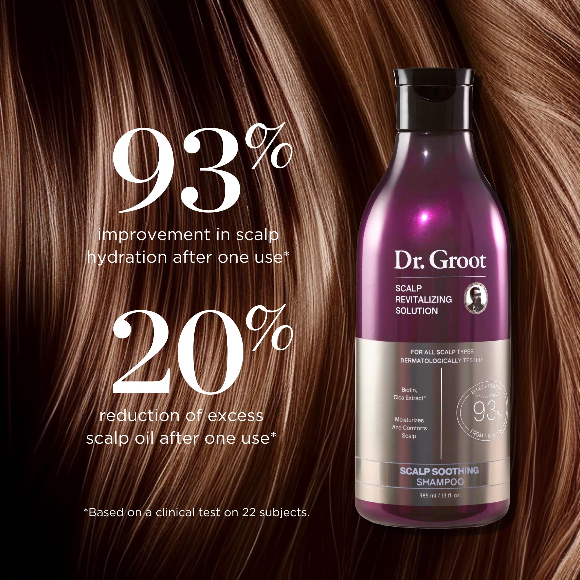 Foamy lather from Dr. Groot Scalp Shampoo cleanses gently while caring for hair