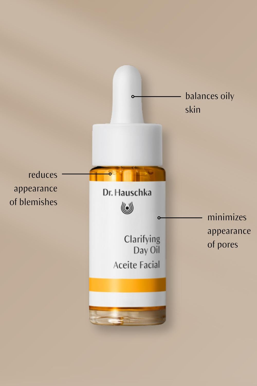 Dr. Hauschka Clarifying Day Oil packaging on shelf ready for morning routine