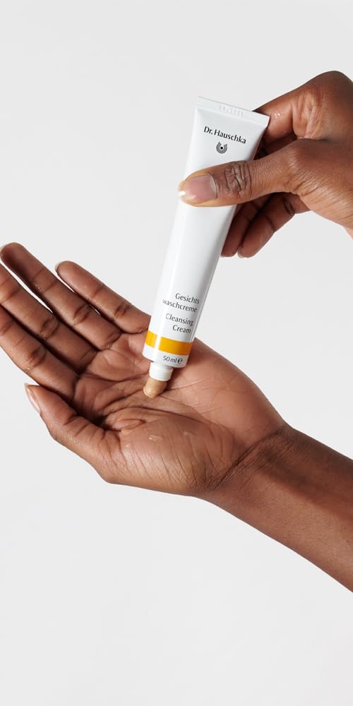 Dr. Hauschka Cleansing Cream lather demonstrated during massage for a gentle cleanse