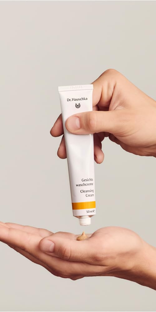 Dr. Hauschka Cleansing Cream texture close-up showing creamy exfoliation for refreshed skin
