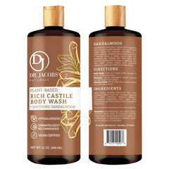 Dr. Jacobs Naturals sandalwood castile soap foam shows rich lather for daily hydration.