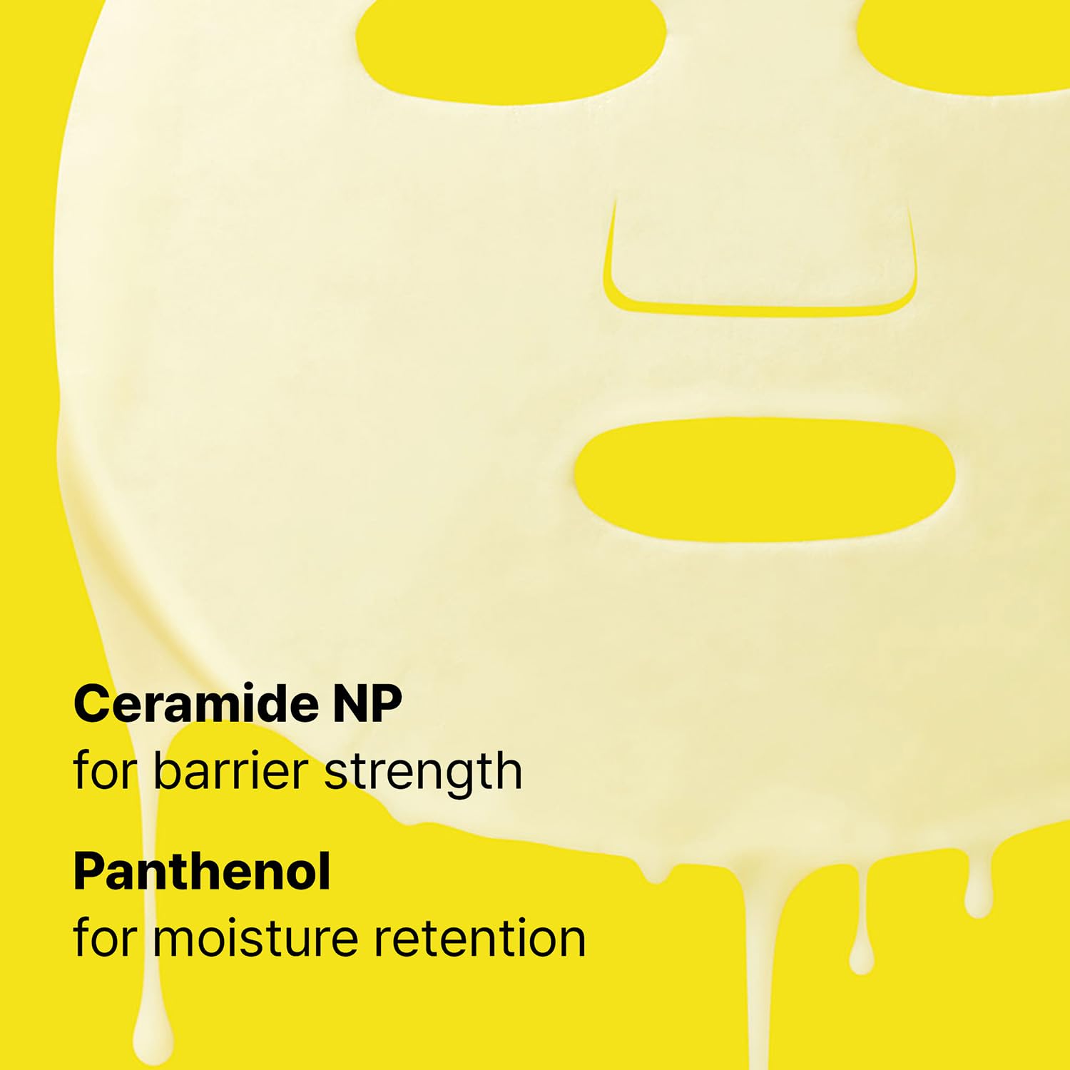 Aplicación de mascarilla Ceramidin, piel suave y nutrida tras uso.