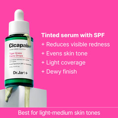 Green-to-beige tint blending into skin for a dewy, natural finish.