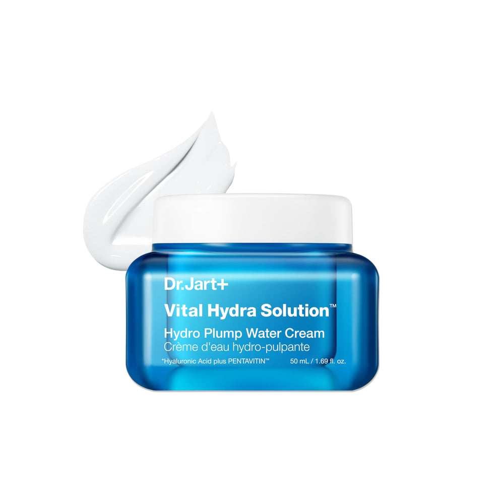 Dr.Jart+ Vital Hydra Solution Water Cream bottle glow demonstrates hydrating formula.