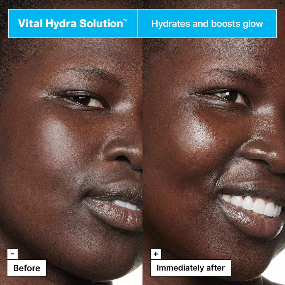 Applying Dr.Jart+ Vital Hydra Solution Water Cream to the cheek shows even spread.
