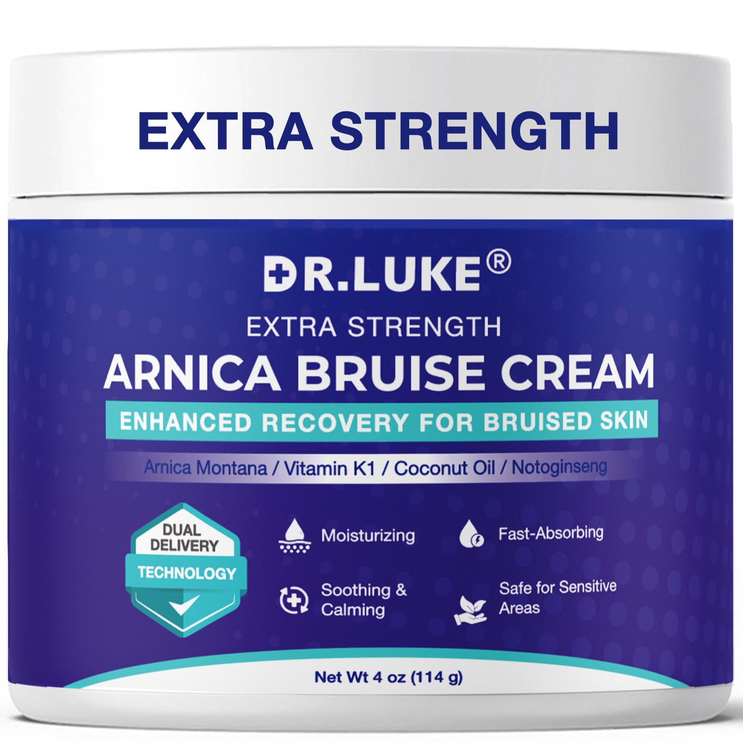 Dr. Luke Arnica Bruise Cream jar for quick at-home bruise relief and soothing care.