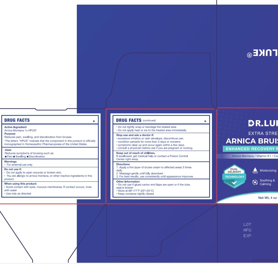 NDC 87147-004-01 label on Dr. Luke Arnica bruise cream.