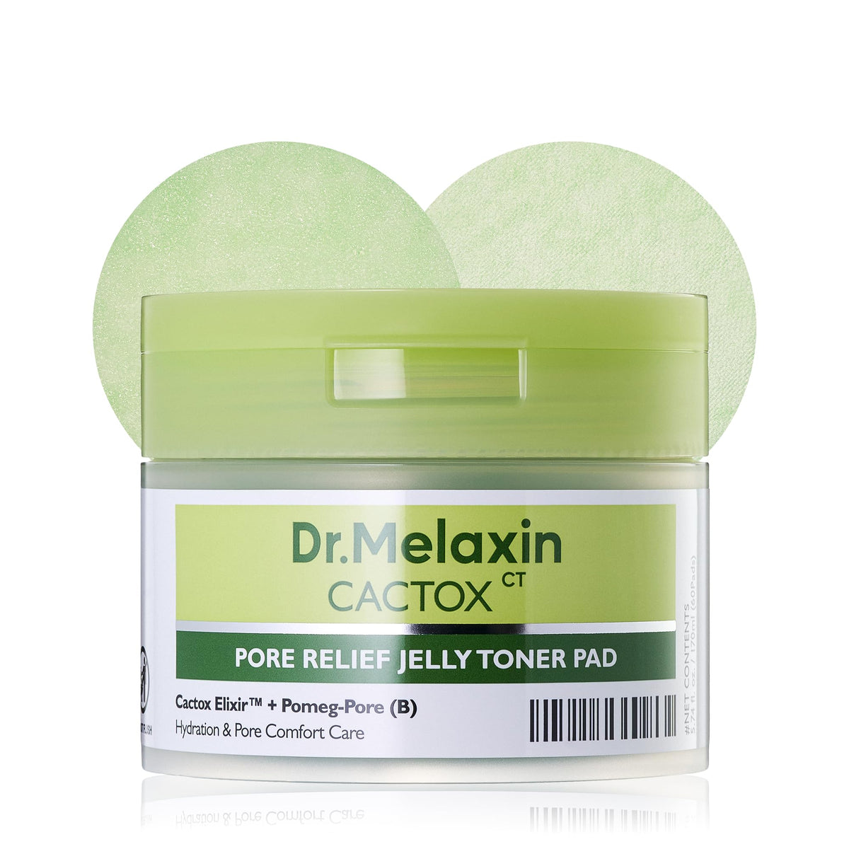 Dr. Melaxin Cactox discos gel para poros, sensación refrescante e hidratación suave.