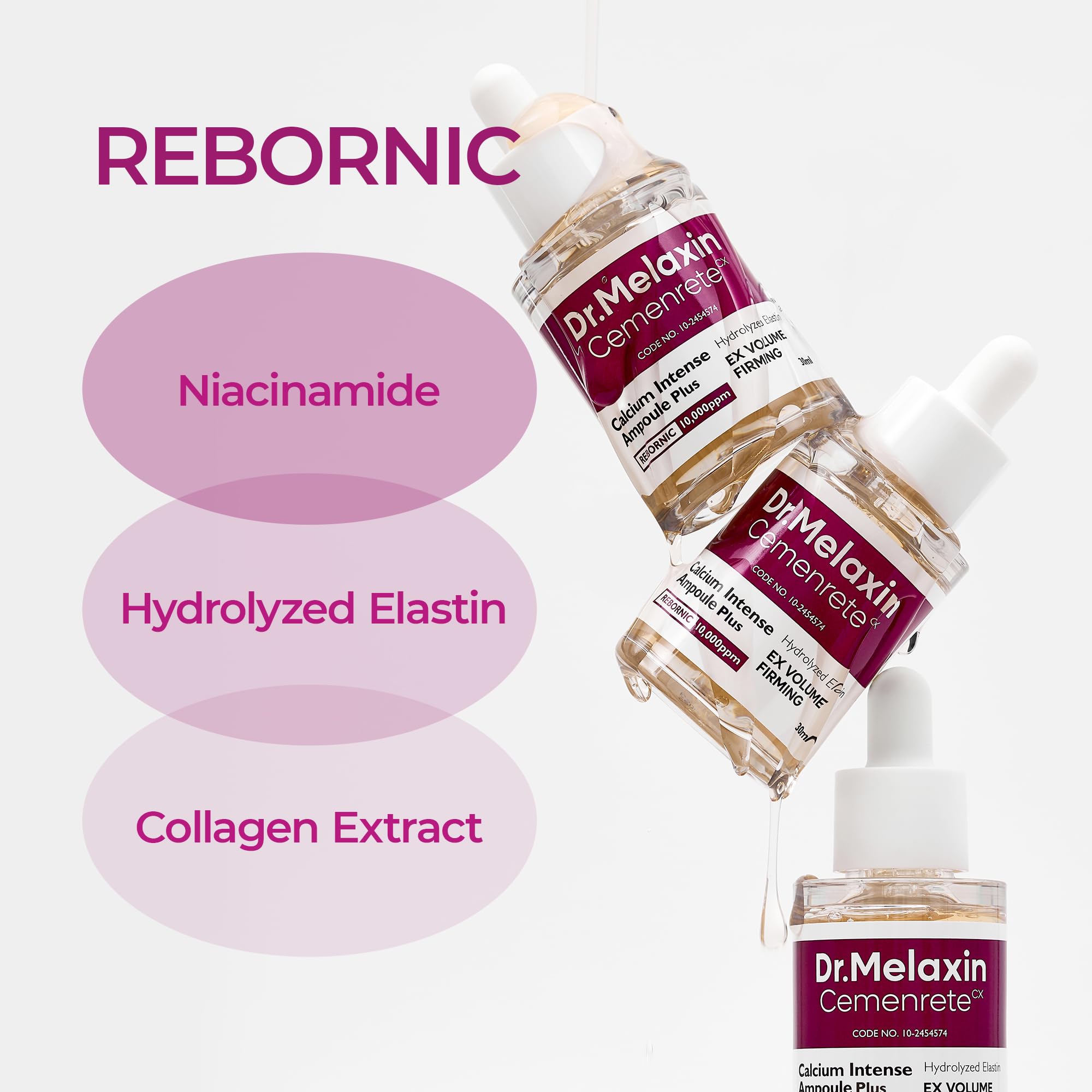 Dr. Melaxin Cemenrete Calcium Ampoule Plus adenosine-niacinamide close-up for eye care