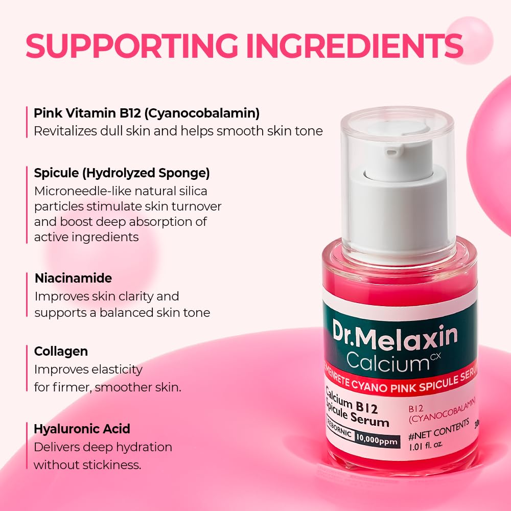 Dr.Melaxin Cemenrete Cyano Pink Serum enfoque en poros para apariencia más ajustada.