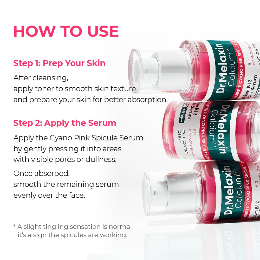 Dr.Melaxin Cemenrete Cyano Pink Serum uso nocturno para piel más uniforme.