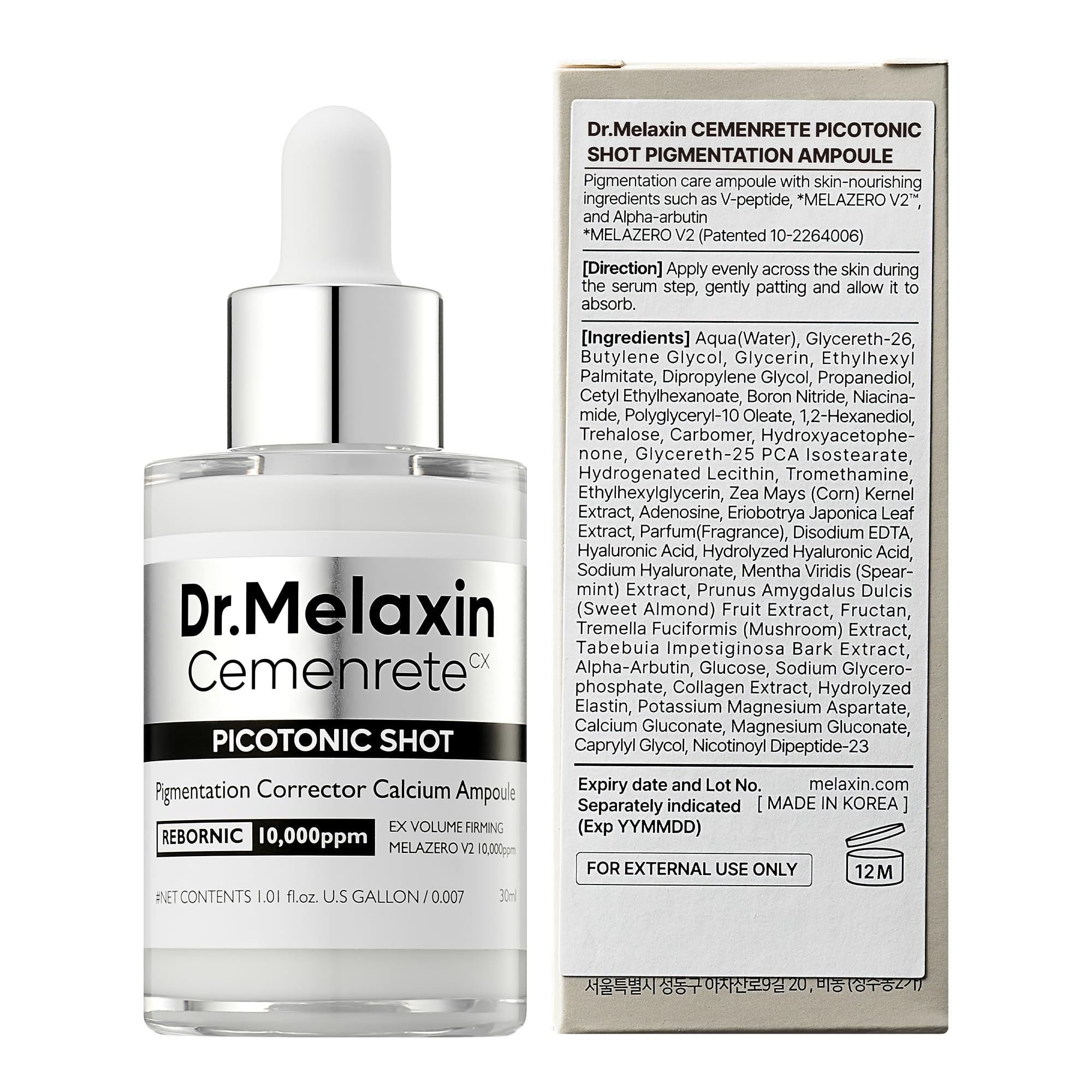 Dr.Melaxin Cemenrete Shot skin-application scene suggests routine benefits.