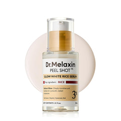 Dr.Melaxin Peel Shot Glow bottle close-up promising radiant skin