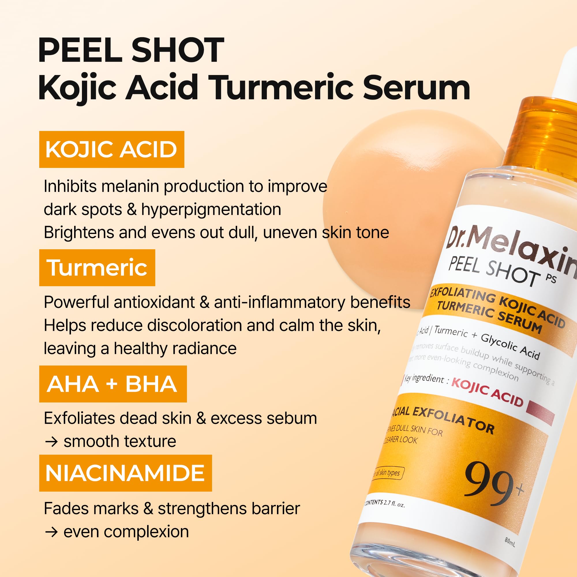 Niacinamide ingredient promoting brightness and clearer pores in Dr. Melaxin