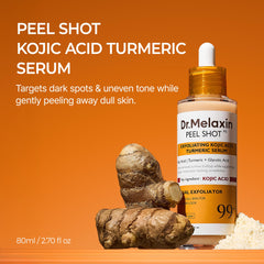 Dr. Melaxin Peel Shot serum on skin showing smooth texture