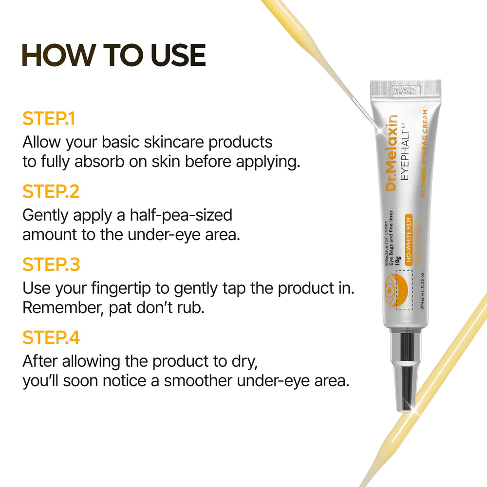 Dr.Melaxin Retinol Eyebag Cream ingredients reveal biomimetic retinol delicacy.