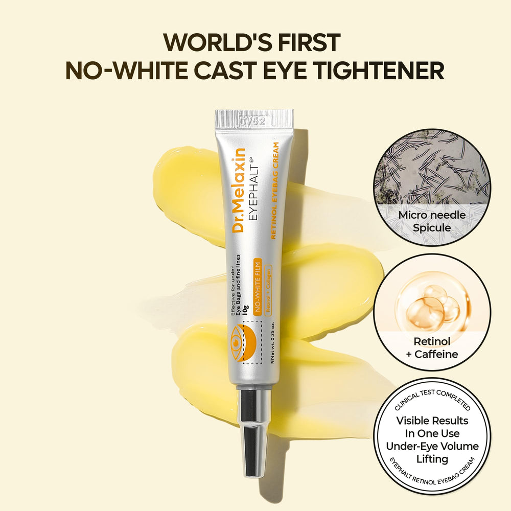 Dr.Melaxin Retinol Eyebag Cream pump allows targeted, mess-free application.