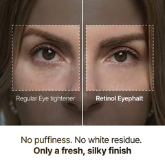 Dr.Melaxin Retinol Eyebag Cream texture closeup highlights silky formula ideal for delicate skin.