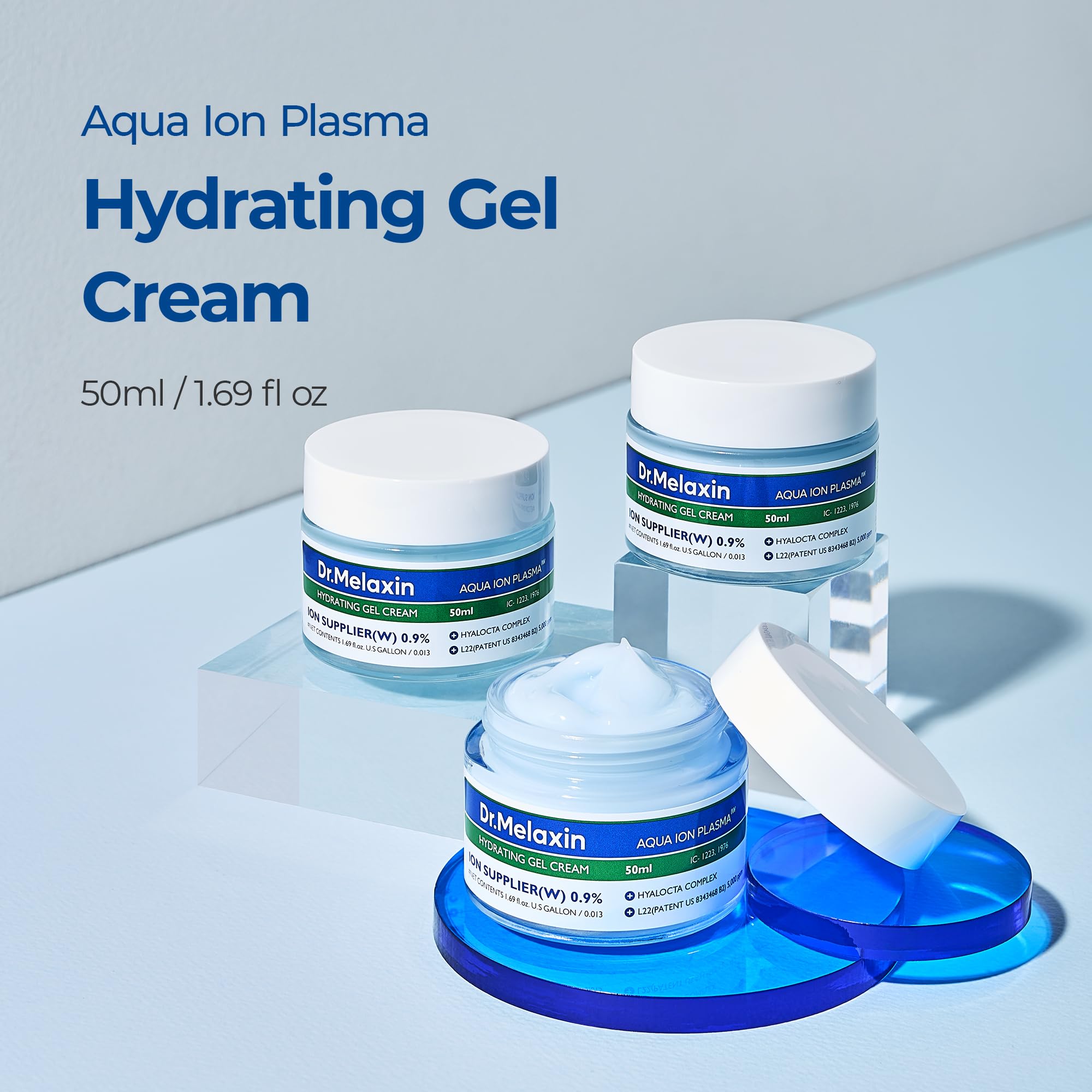 Textura gel hidratante de Dr.Melaxin Aqua Ion Plasma para uso diario