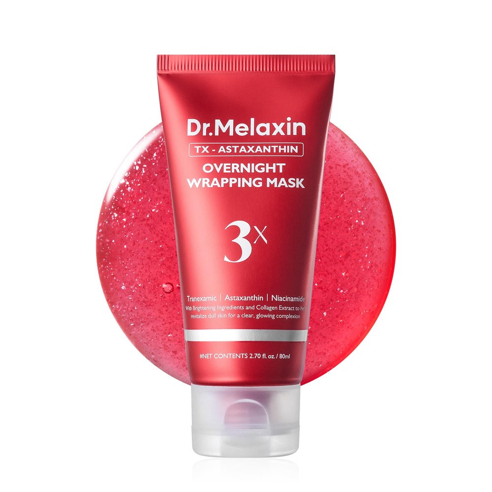Dr.Melaxin TXA Astaxantina mascarilla nocturna, aplicación suave para tono uniforme.
