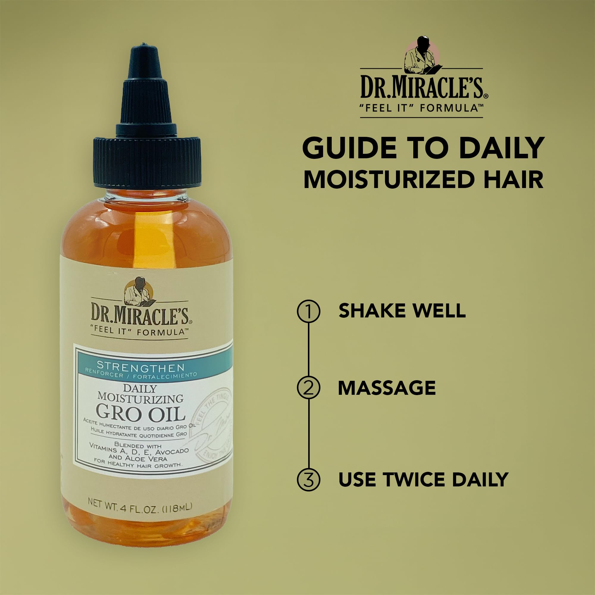 Dr. Miracle's Gro Oil used in curly and coily hair care routines.