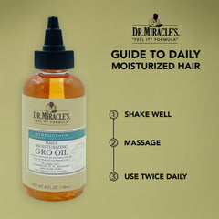 Dr. Miracle's Gro Oil used in curly and coily hair care routines.