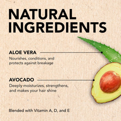 Ingredients panel shows vitamins A, D, E, avocado and aloe.
