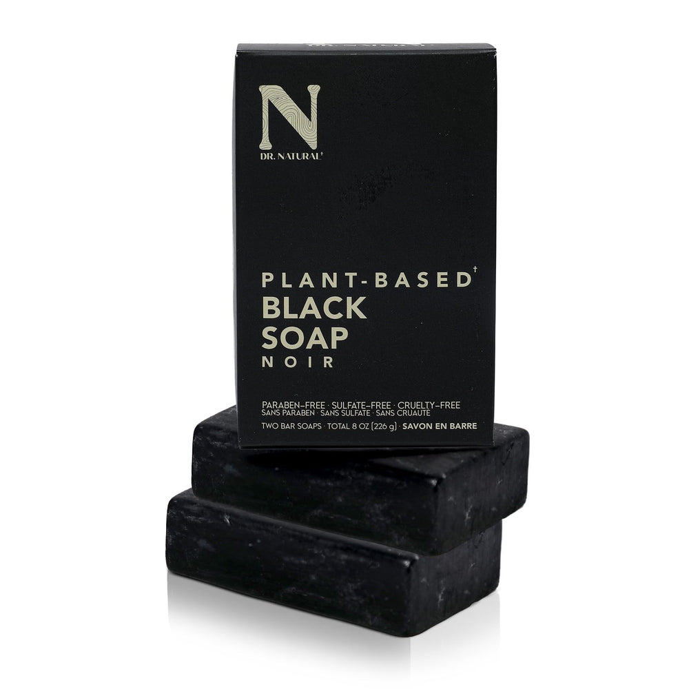 Dr Natural Black Bar Soap pack for rich lather and moisture.