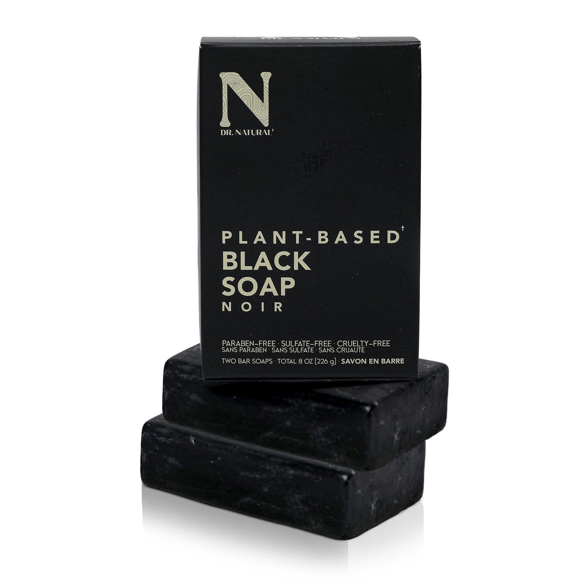 Dr Natural Black Bar Soap pack for rich lather and moisture.