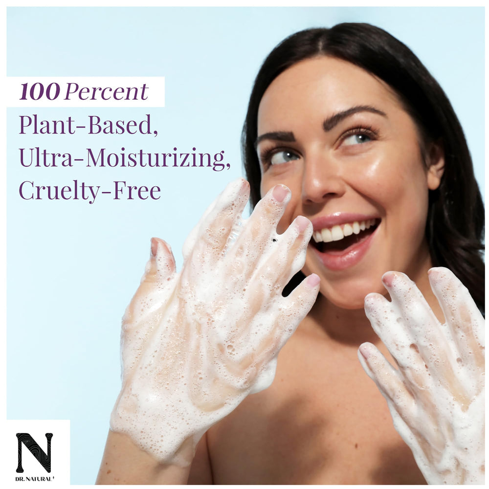 Rich peppermint lather delivers gentle cleansing with hydration from Dr. Natural Castile Soap.