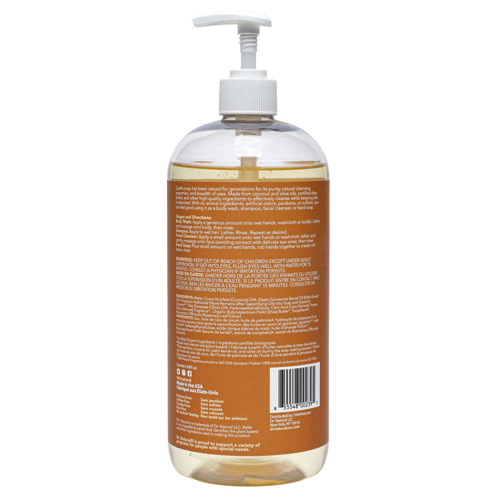 Dr. Natural Jabón Castile con aroma a almendra, experiencia sensorial suave
