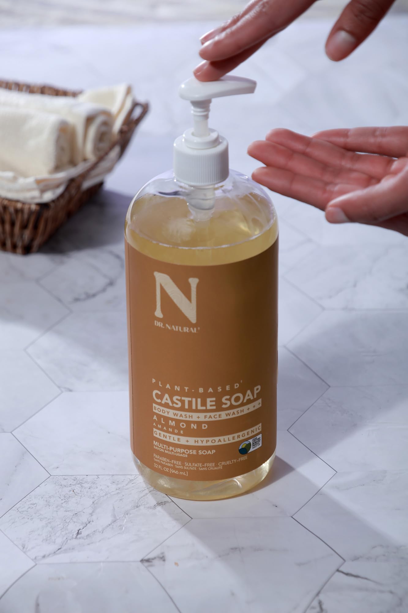 Dr. Natural Jabón Castile líquido para cocina, limpia superficies con suavidad